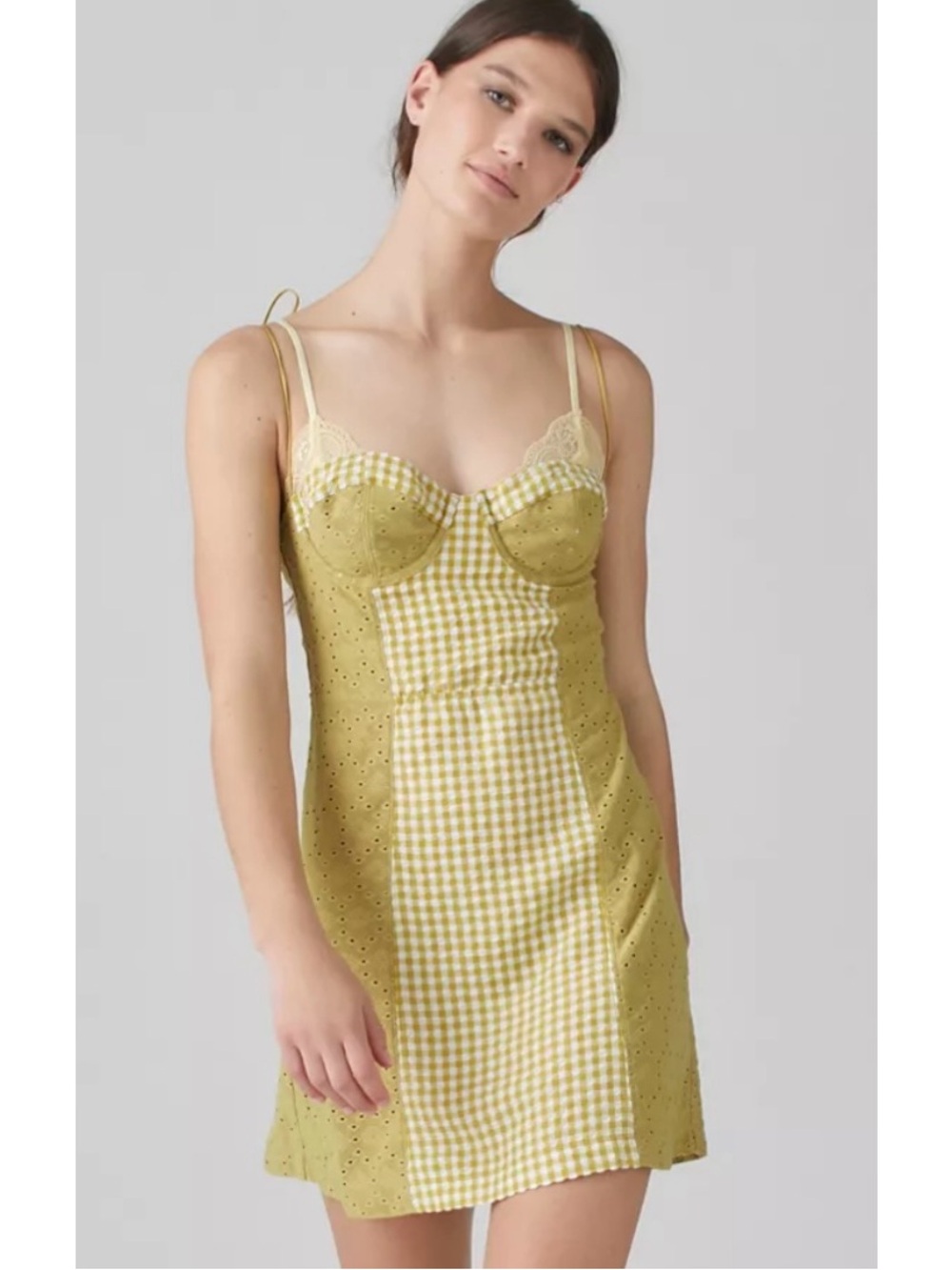 Urban Outfitters Felicity Eyelet Bustier Mini Dress Medium